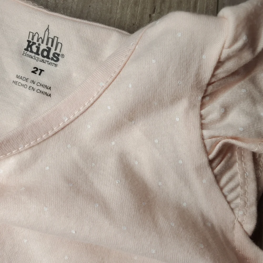 NWT Kids Headquarters 2Pc Pink Toddler Girl Outfit Shimmery Floral Summer